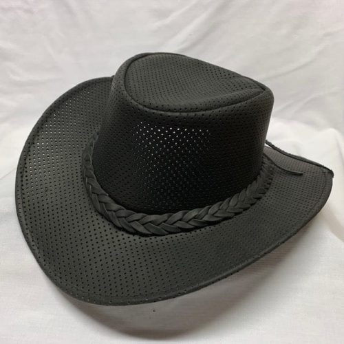 100662 Perforated leather hat black