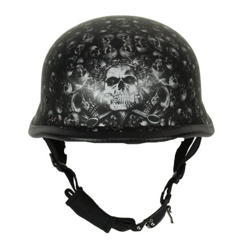 Skull Graveyard Costume Novelty German Helmet Prop - Black - MARA Leather