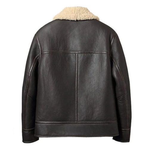 Mens Old School Shearling Aviator Jacket back min