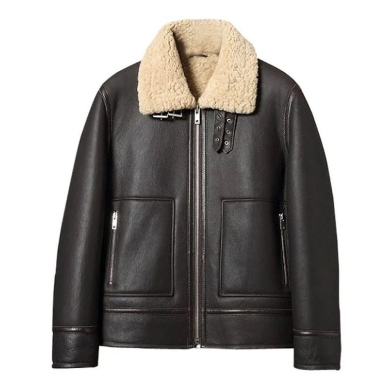 Mens Old School Shearling Aviator Jacket min