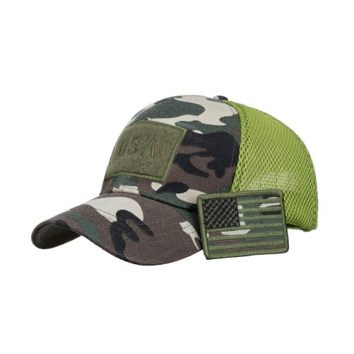 USA Flag Patch Hat Velcro Tactical Camouflage Baseball Cap - MARA Leather