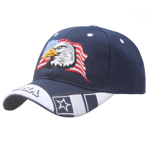 USA Flag Hat Eagle Embroidery Patriotic American Baseball Cap - MARA Leather