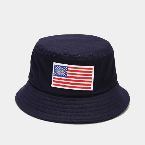 American Flag Patch USA Embroidered Soft Cotton Bucket Hat For Summers - MARA Leather