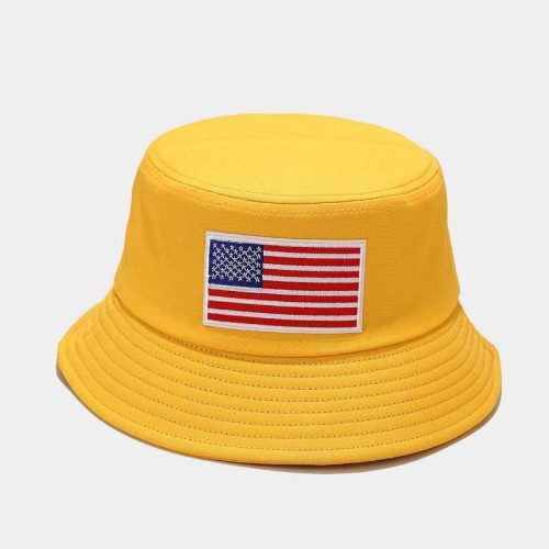 American Flag Patch USA Embroidered Soft Cotton Bucket Hat For Summers - MARA Leather