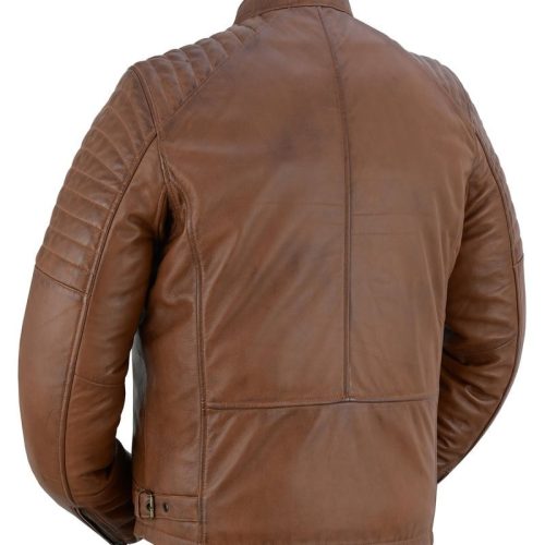 copper slayer mens sheepskin leather fashion jacket with snap button 7